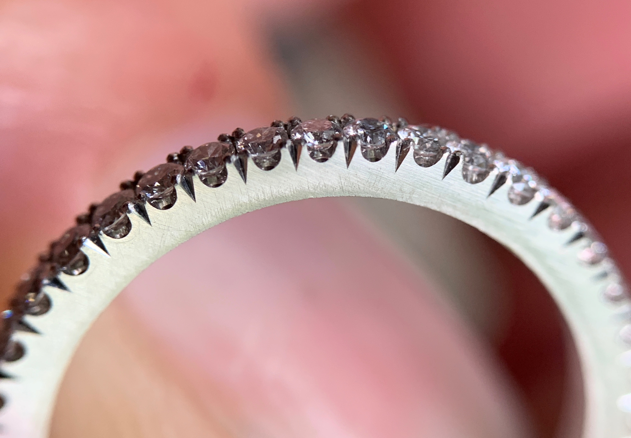 Micro set diamond eternity band